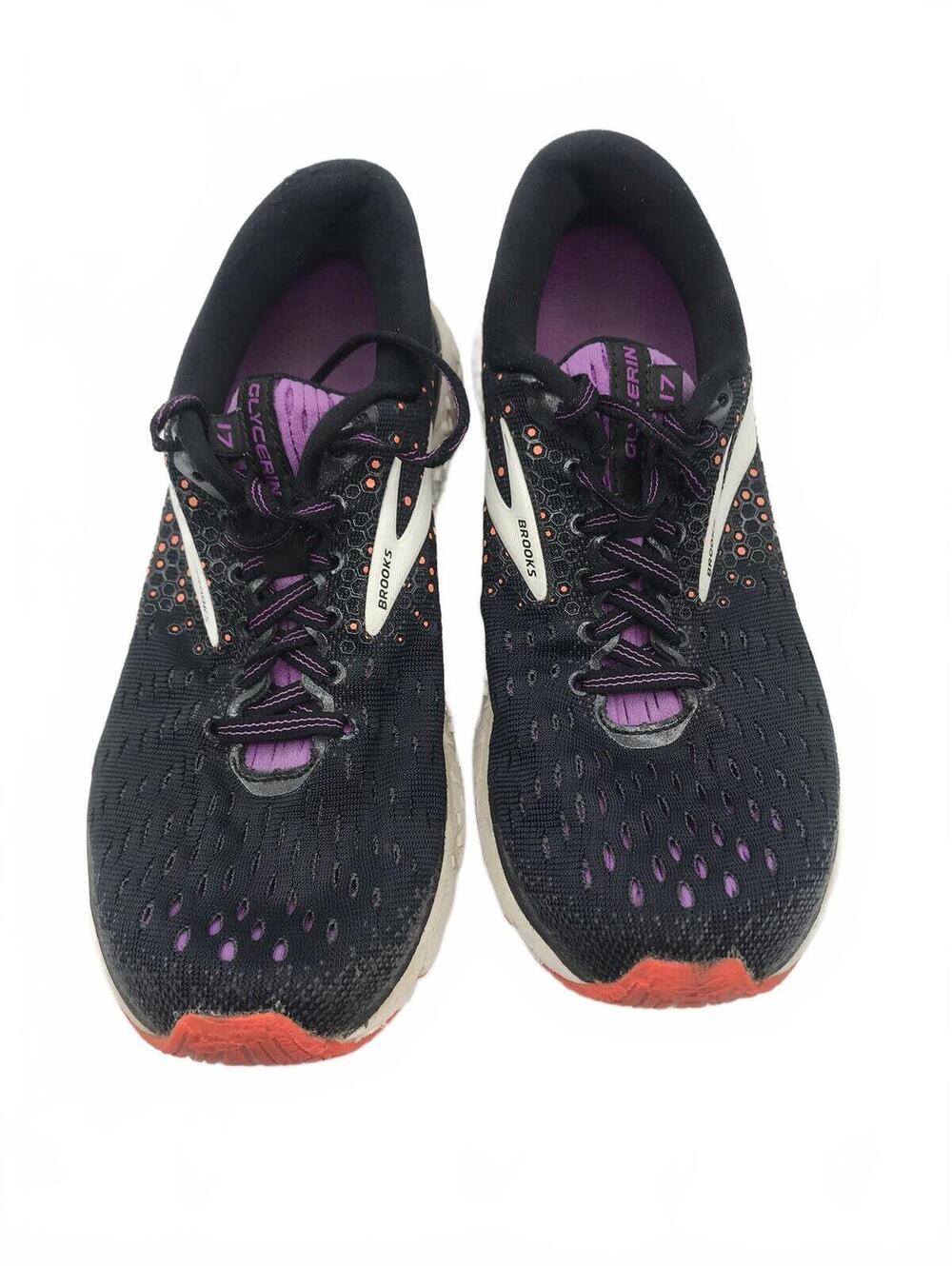 Brooks Glycerin 17 Women Sz 7 B Black Purple Running Shoes 1202832B059 - Picture 9 of 10